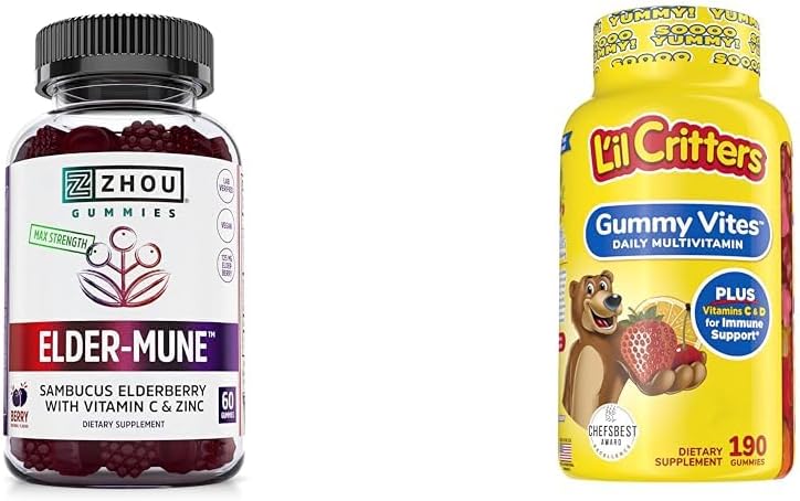 ZHOUの栄養のElderberryのグミー及びL'ilのクレッターのギーミーのMultivitamin、60及び190のグミー