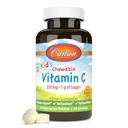 Carlson - Kid's Chewable Vitamin C、250mg、砂糖1g、免疫サポート&最適なウェルネス、抗酸化剤、タンジェリン、60ベジタリアンタブレット