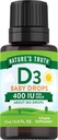 Nature's Truth Vitamin D Drops for Infants | 400 IU | 9.2 mL | D3 for Kids | Vegetarian, Non-GMO & Gluten Free Supplement