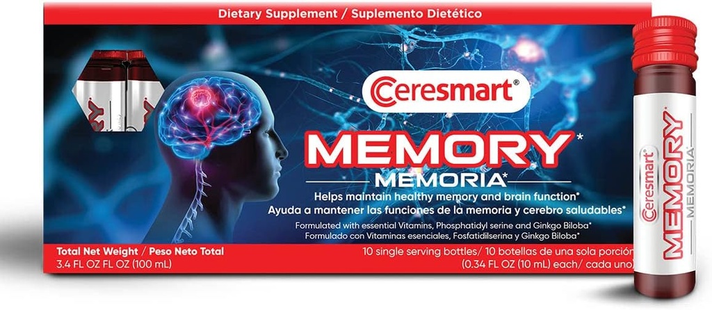 脳のためのCeresmartメモリサプリメント - 10-パック脳ブーストショット - ビタミン - ビタミン - 脳は、メモリとフォーカスのためのサプリメント、通常の脳機能