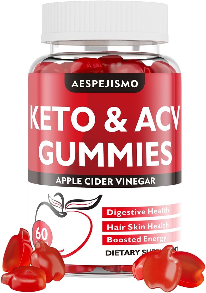 Keto ACVグミー - エネルギー&ウェルネスのためのB12とApple Cider Vinegarグミー、1500mg、女性&男性、ヴィーガン、グルテンフリー、60ガミーのためのケトーシスをサポート