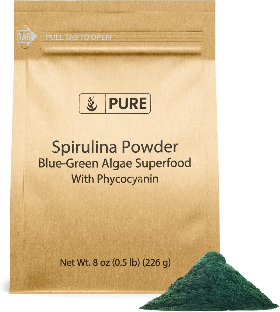 純粋な元のINGREDIENTSのスピルリナの粉(8oz)植物ベースの完全な蛋白質、非GMO