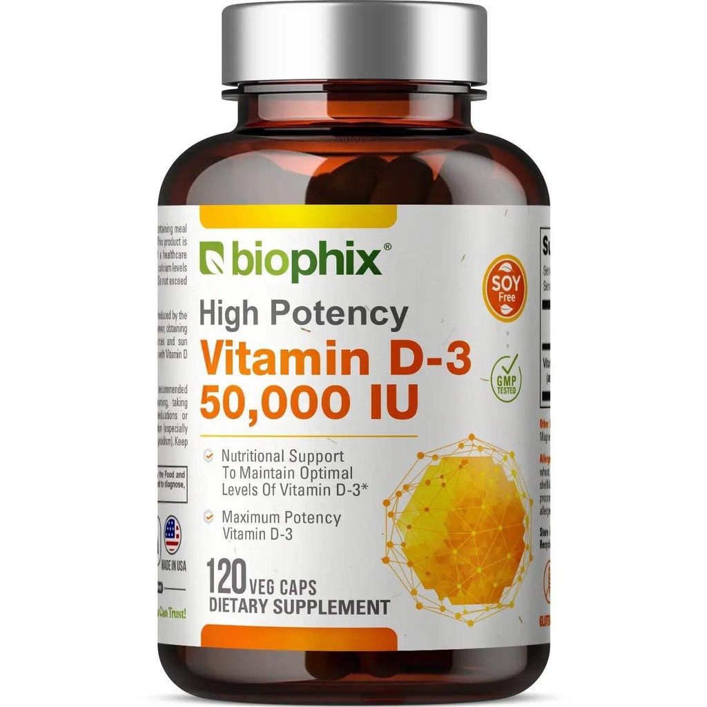 BiophixビタミンD-3 10000 IUの高周波120のSoftgels - 高周波非GMOの大豆フリー サポート強い骨の免疫の健康