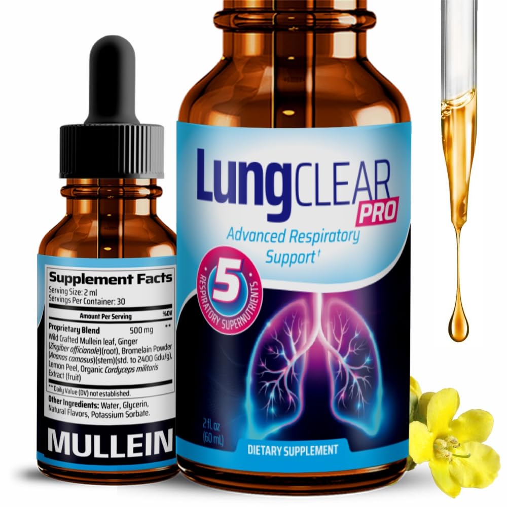 Lung サポート補足はLungsおよびMucusの救助サポートのための野生のMulleinの葉のエキスと低下します- 2つの小麦粉のoz