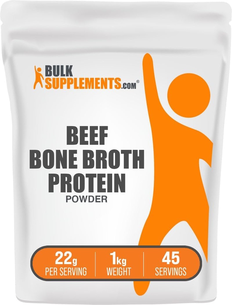 BulkSupplements.com牛肉骨のスーププロテインパウダー - 牛骨の骨のスーププロテイン、乳製品無料&グルテンフリー、22g/サービング、1kg(2.2ポンド)(1パック)