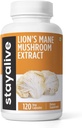 生きているライオンのマネの補足のカプセル1000mg、30:1のエキスw/ベータ グルカン、100%のフルーツ ボディ、人および女性のための純粋なライオンのマネの粉、120の丸薬、非GMO及びグルテンフリーのマッシュルームの補足を維持して下さい