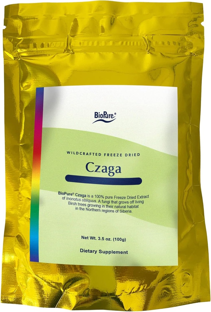 BioPure Czaga凍結乾燥シベリアエキス - β-グルカンで豊富な強力な粉末チャガマッシュルームは、肝臓、免疫、消化管機能をサポートし、体のストレス反応をアシスト - 100g