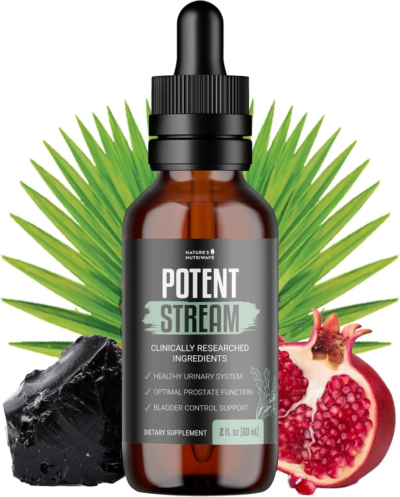 PotentStream Drops - Original Formula, Natural Liquid Supplement with Plant Extracts | 100% Natural, Made in USA, 1 Month Supply