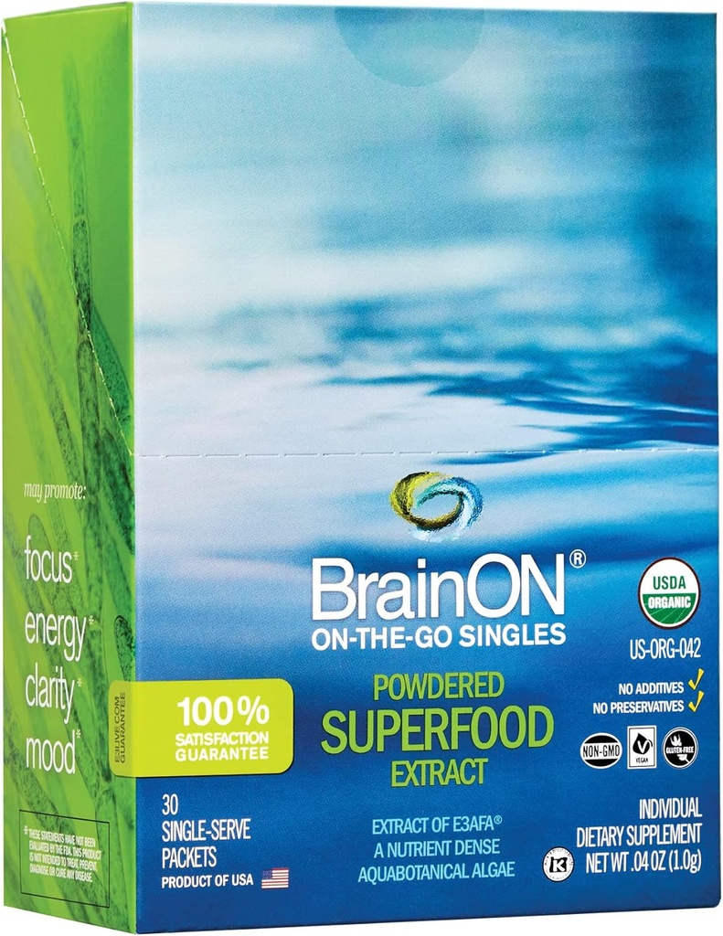 E3Live BrainOn On-The-Go-Singles, 30カウント, 1グラム