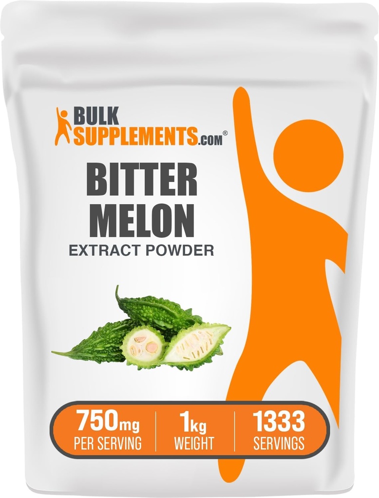 BulkSupplements.comビターメロンエキスパウダー - ビターメロンサプリメント、ビターグルードエキス - ハーブサプリメント、グルテンフリー、給餌1kg当たり750mg(2.2ポンド)(パッケージ1)