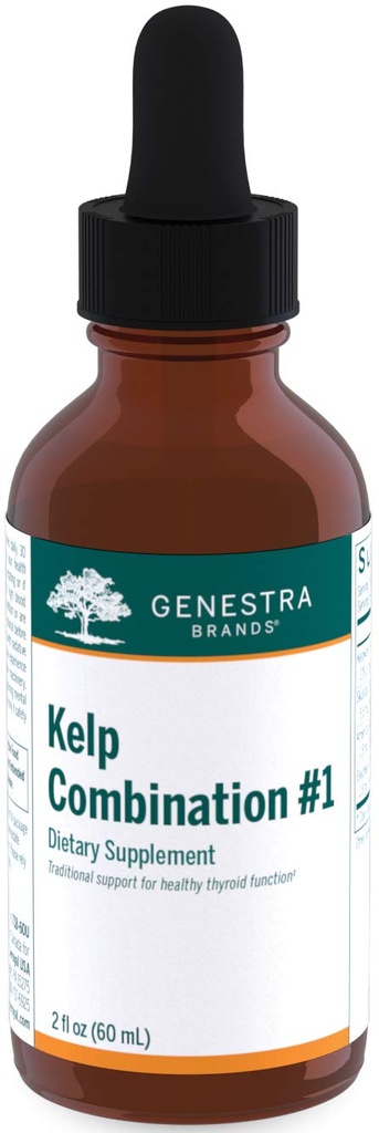 GenestraブランドKelpコンビネーション#1 Bradderwrack、Borage、Skullcap、American Ginseng、Eleutheroの2 fl. ozが含まれています。