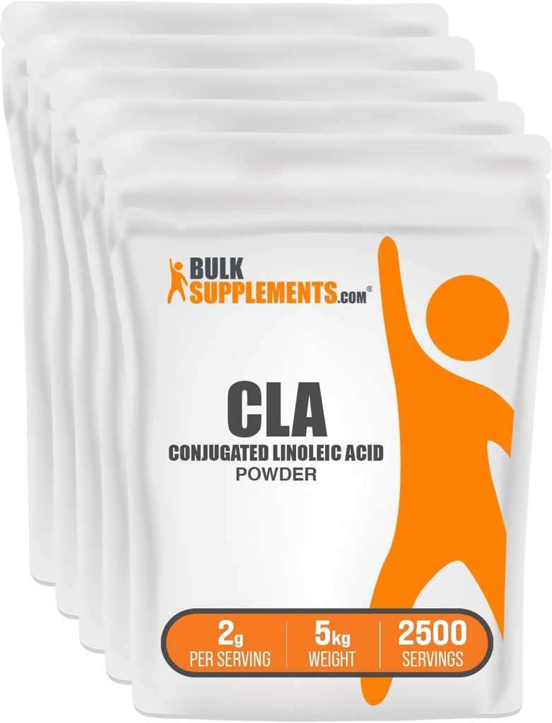 BulkSupplements.com 結束リン酸粉末 - CLAサプリメント、栄養補助食品 - グルテンフリー、サービングあたり2g、1kg(2.2ポンド)(5のパック)