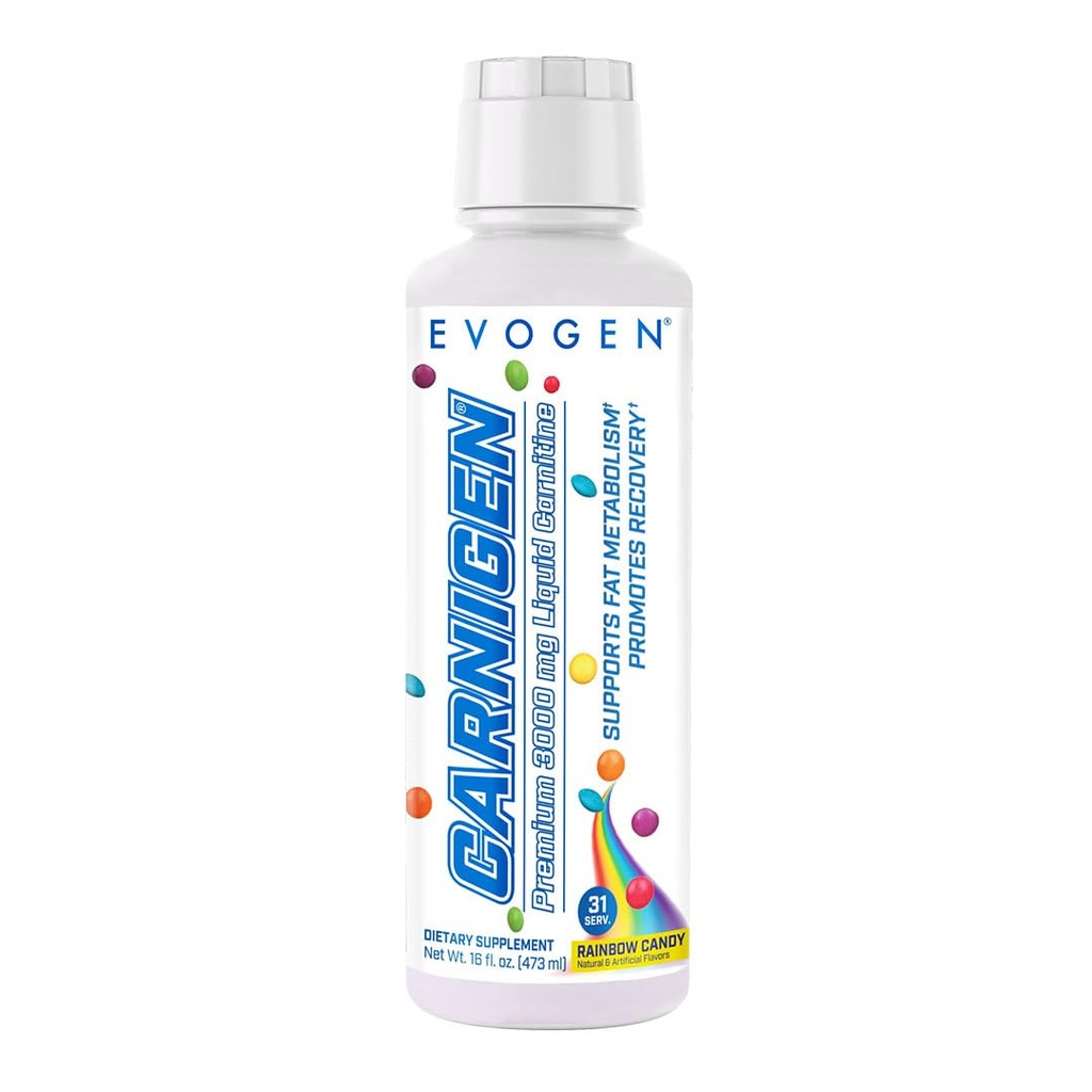 Evogen Carnigen Premium L カルニチン液 - L カルニチン 3000 サプリメント | 脂肪代謝と回復のための L カルニチンサプリメント | アセチル L カルニチン | カフェインフリー | 虹キャンディ | 31 サービング
