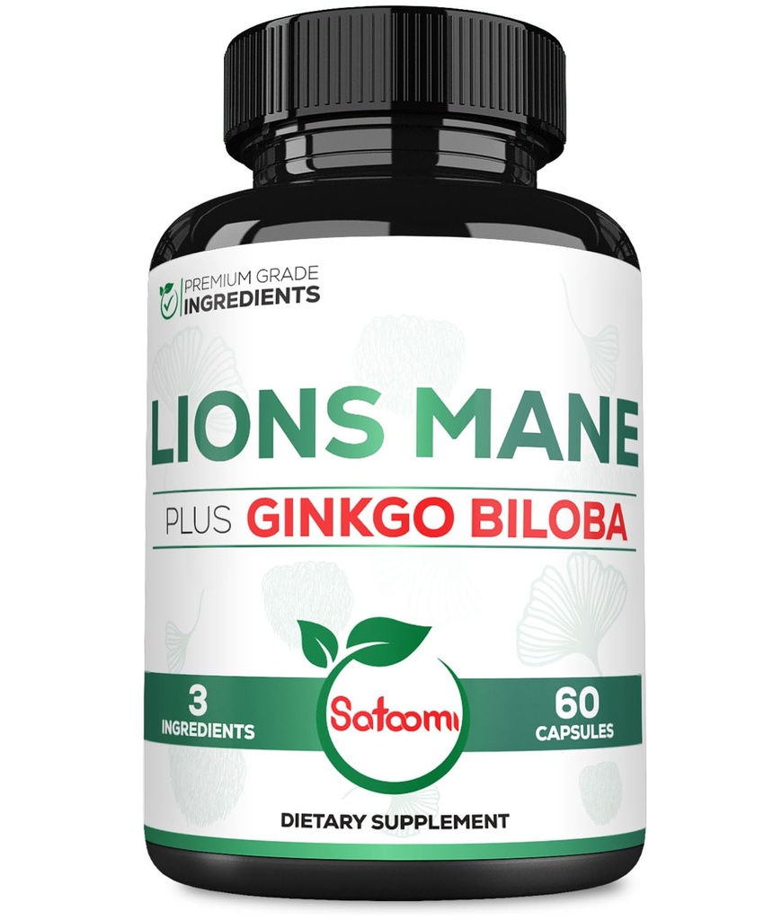 ライオンズ・マネ(Ginkgo Biloba Supplement) - 60カプセル - 残りのマインド、脳の健康、免疫システム&フォーカスのための余分な強度 - グルテンフリー、非GMO