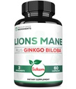 ライオンズ・マネ(Ginkgo Biloba Supplement) - 60カプセル - 残りのマインド、脳の健康、免疫システム&フォーカスのための余分な強度 - グルテンフリー、非GMO
