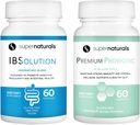 IBSolution Gut Health Bundle - All Natural Gut Health Support & Premium Probiotics w/ 40 Billion CFU for Support of Irregular Bowels, Bloating, Constipation, Gas, Abdominal Pain - 2 Pack (120 Caps)