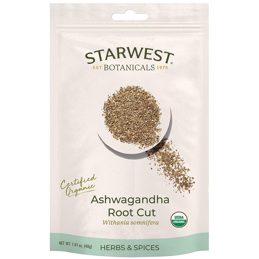 Starwest Botanicals Ashwagandha Root カット有機エコフレンドリー (1.41 oz)