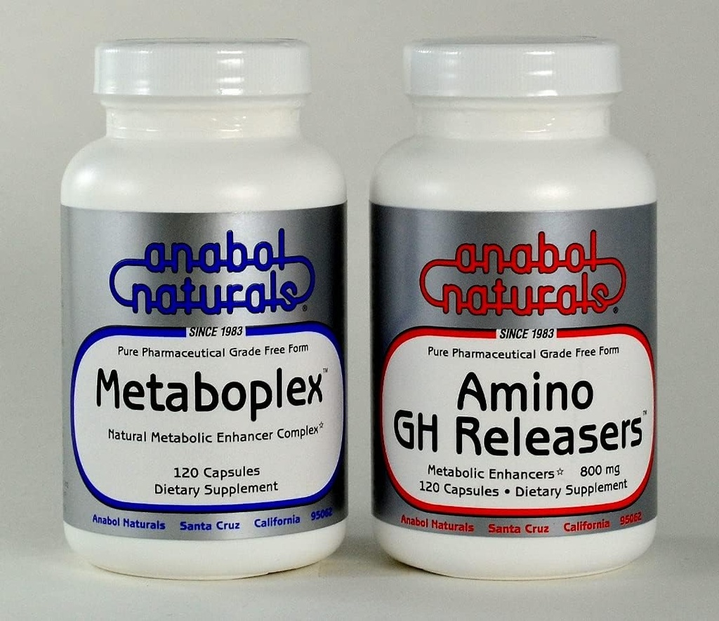AnabolナチュラルメタGHR 積み重ね:Metaboplex 120の帽子、600のmgおよびアミノ酸GHReleasers120の帽子、800のmg