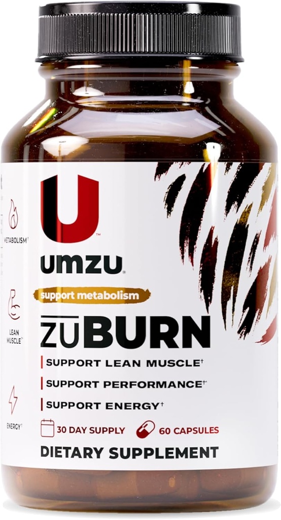 UMZU ZuBurn Energy Support Supplement – 30 Day Supply – Caffeine, Mitoburn, Capsimax, Grains of Paradise, B6 & B12 – Supports Daily Energy, Focus & Active Lifestyle – cGMP, USA Assembled