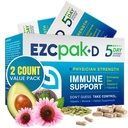 Echinacea、ビタミンC、亜鉛及びビタミンDが付いているEZCのパック5日の免疫システム ブースター-大人のための先を細くされた免疫サポート補足-サポート免除、容易な旅行サイズの補足のパック- (パッケージ2)を支えて下さい