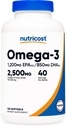 Nutricostオメガ3フィッシュオイル - 2500MG、120Softgels(40サーブ) - 魚油、ワイルドキャッチ! 1200mg EPA 850mg DHA - 非GMO、グルテンフリー