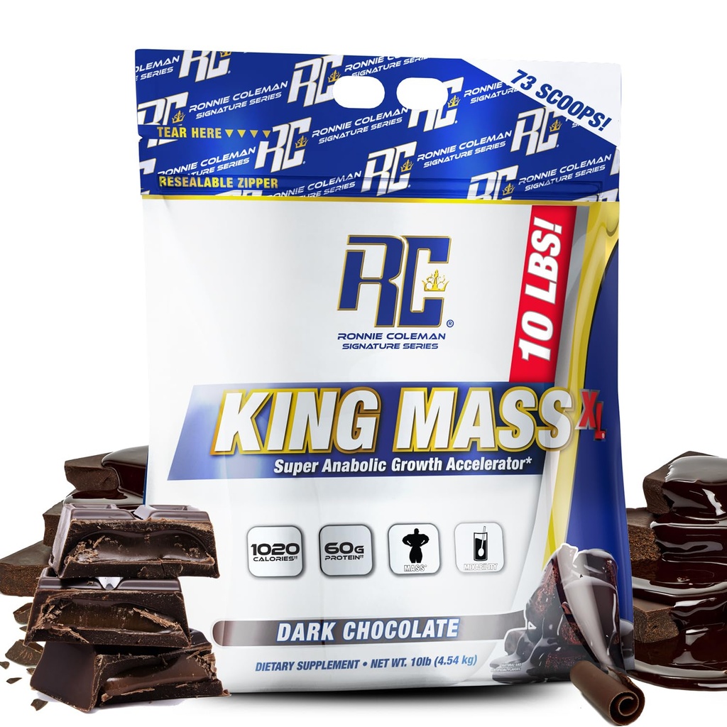 Ronnie Coleman Signature Series King Mass XL Mass Gainer Protein Powder - 60g Protein、180g Carbohydrates、1,000+カロリー、クレアチン&グルタミン - 10ポンド