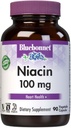 Bluebonnet Niacin 100mgビタミンB3ニコチン酸 - 女性&男性のための心の健康サポート* - Non-GMO、ビーガン、コーシャ、グルテンフリー、大豆フリー、乳製品フリーフラッシュナイアシンサプリメント - 90野菜カプセル