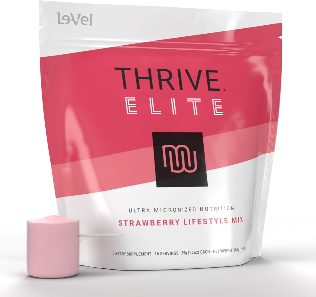 Thrive Elite Protein Shake | グルテンフリー、BCAAs、プロバイオティクス、酵素とタンパク質ブレンド | 16 サービング - Scoop Serves、イチゴ