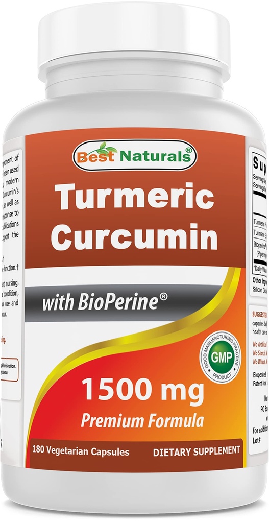 ベストナチュラルズターメリッククルクミン1500mg/バイオペリンとサービング - 180ベジギーカプセル