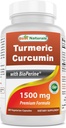 ベストナチュラルズターメリッククルクミン1500mg/バイオペリンとサービング - 180ベジギーカプセル