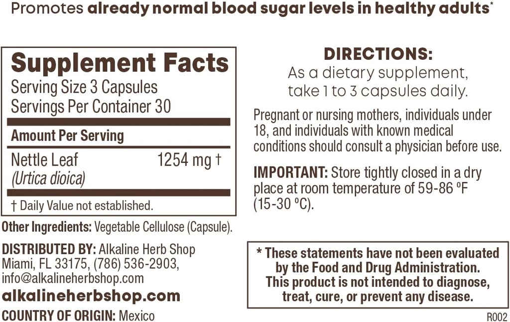 AlkalineハーブストアNettleリーフサプリメント90カプセル