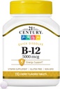 21st Century B-12 5000 mcg, 110 Cherry Flavored Sublingual Tablets, 110 Count