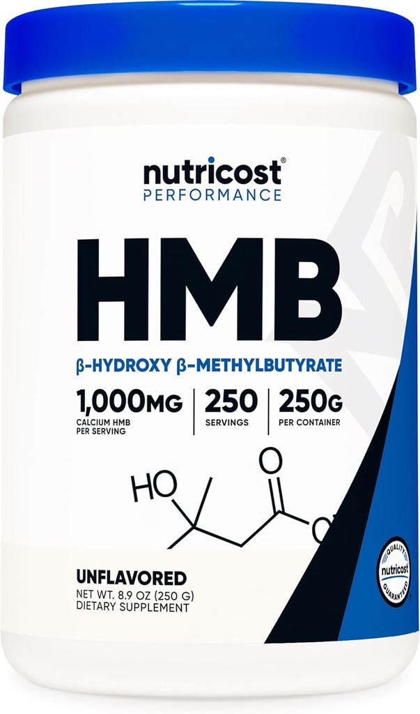 Nutricost HMBパウダー(β-ヒドロキシβ-メチルブチル酸塩)250グラム-グルテンフリー&非GMO