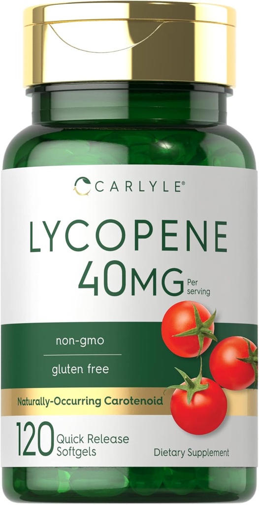 Carlyle Lycopene 40mg | 120 Softgels | 天然由来のカロテノイド | 非GMO&グルテンフリーサプリメント