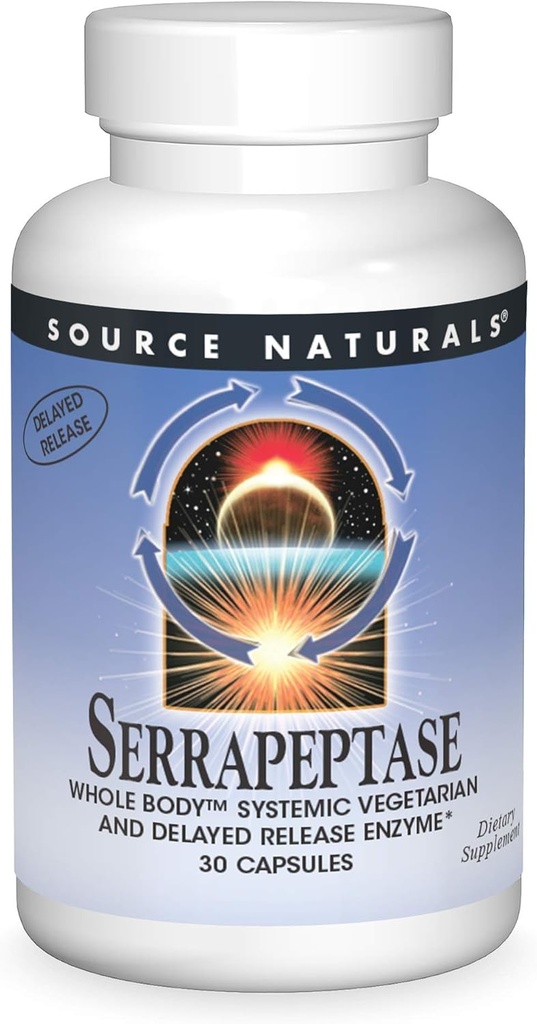 Source Naturals Serrapeptase - Delayed Release Enzyme - 30 Vegetarian Capsules