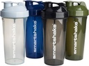 Smartshake Lite 4パックプロテインシェーカーボトル 800 ml | 27 oz - Leakproof Screw-on Lid - BPA 無料 - Unisex - Mist グレー, 軍グリーン, ブラック, ネイビーブルー