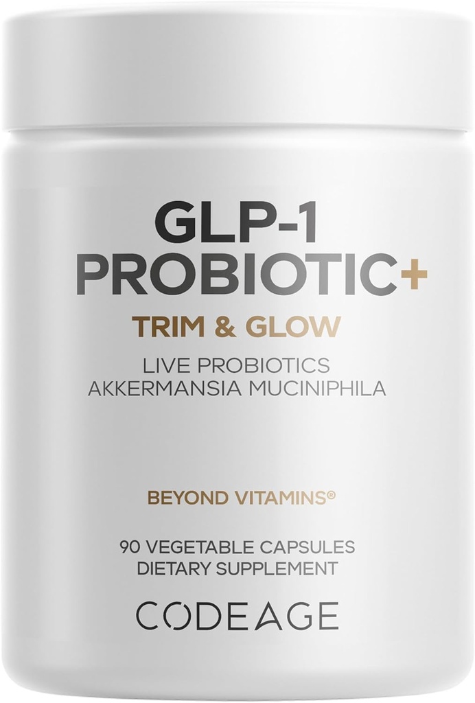 Codeage GLP-1 Probiotic + - ライブプロバイオティクス Akkermansia、Clostridium、Bifidobacterium、Chicory Inulin Probiotics、プレバイオティクス&ポストバイオティクスサプリメント - 500ミリオンAFU、3ヶ月の供給 - 90カプセル