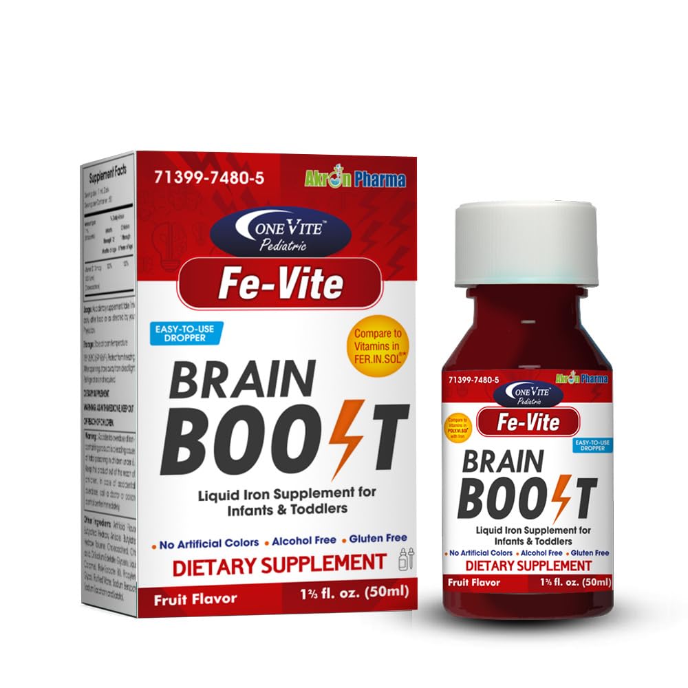 小児科 FE-Vite の低下 | 液体鉄の補足 | 50ml、1.66 Fl Oz (パッケージ 1)