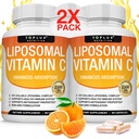 リポソームビタミンC 2100mg高吸収脂肪溶性VIT C - 免疫サポートコラーゲンブースター免疫防御と強力な抗酸化剤、MCTオイル&ヒマワリレシチン、Acsorbic酸、ビーガン非GMO