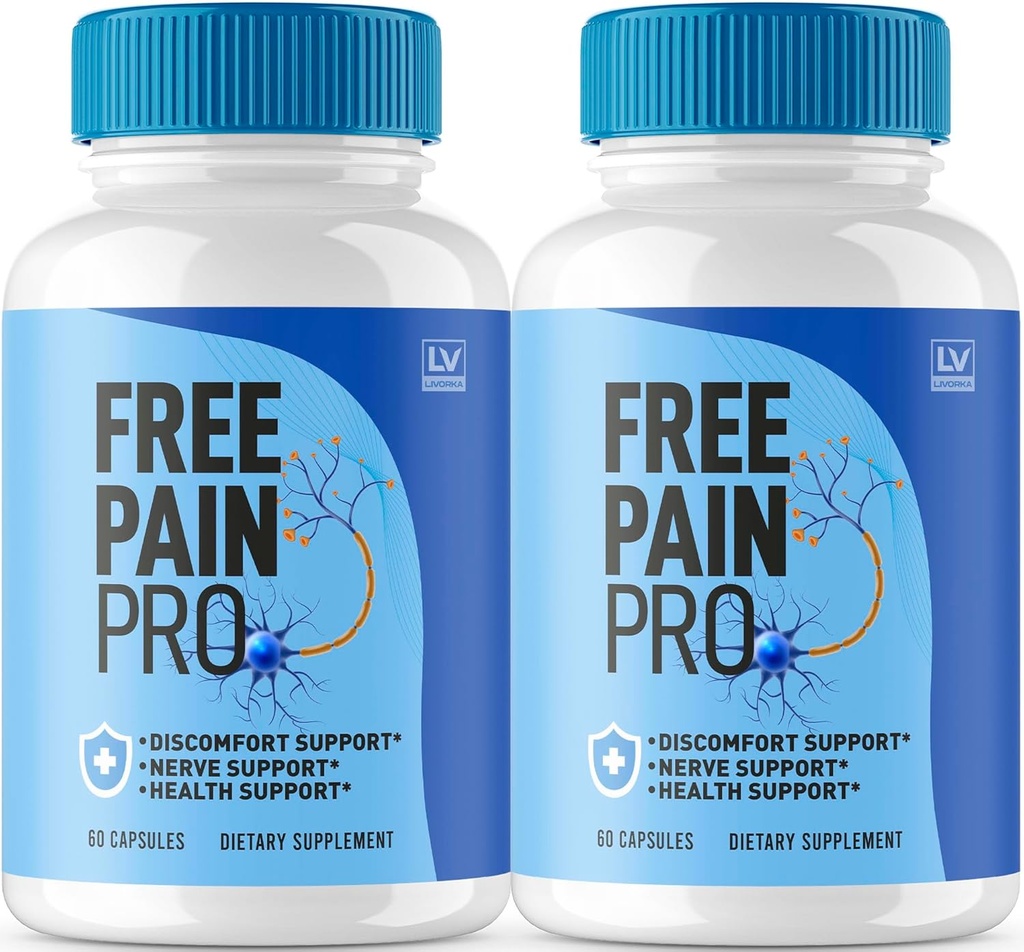 (2 Pack) Free Pain Pro Capsules, Official Free Pain Pro Supplement Capsules Advanced Formula, Free Pain Pro Pills All Natural to Support Overall Wellness, Free Pain Pro Formula Review, 120 Capsules