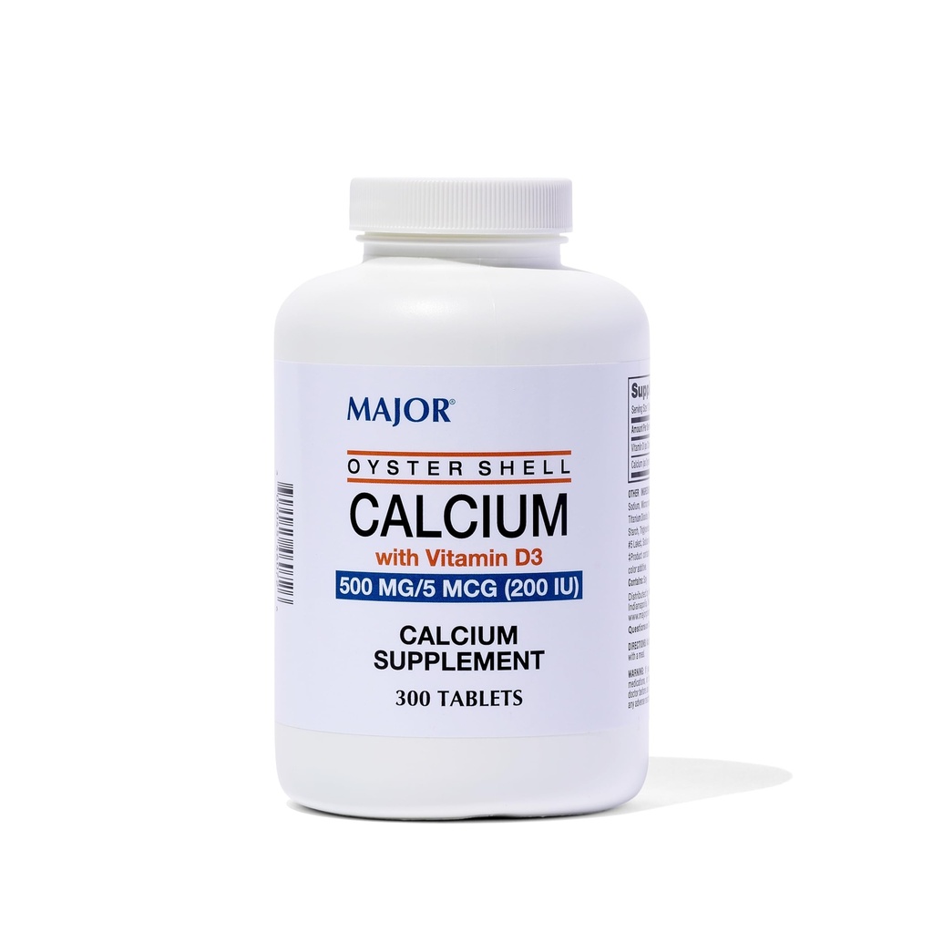 ビタミンD3 500mg / 5mcg(200 IU) - 毎日のカルシウムサプリメント - 300錠(1パック)