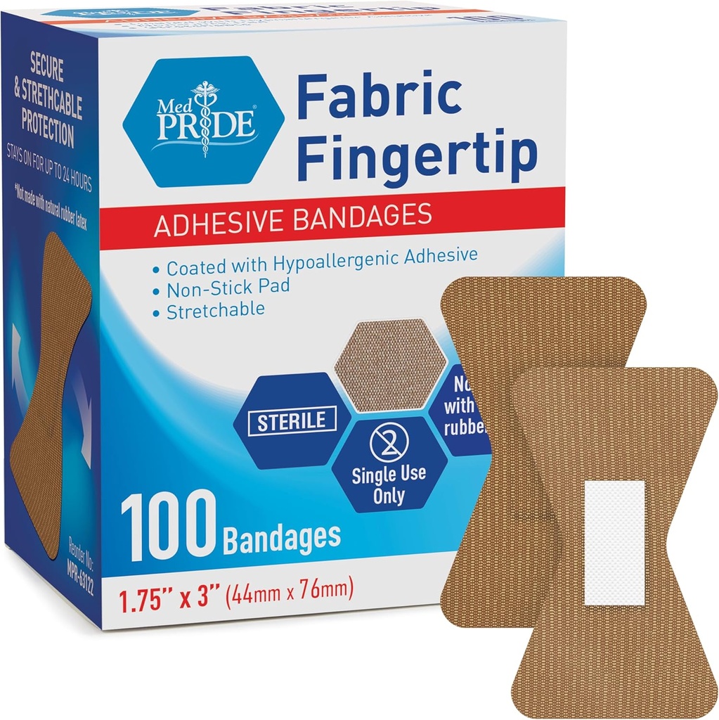 MEDの PRIDE の生殖不能の指先の生地の包帯 1.75in X 3in の Hypoallergenic の付着力の乳液なし 100 の計算