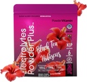 PowderVitamin の電解質の粉のプラス(50 のサービング) 黒い茶 Hibiscus の電解質の粉の Keto、砂糖は、ピンクのヒマラヤ塩、1000mg のカリウム、120mg カルシウム、120mg マグネシウム、水和の粉放します