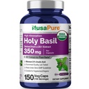NusaPure USDAの有機性聖バジルカプセル20:1抽出物、7,000mgと等価350mg | 150ビーガンキャップ | トルシ聖バジルリーフエキス | 2.5% ウルゾル酸 | 非GMO