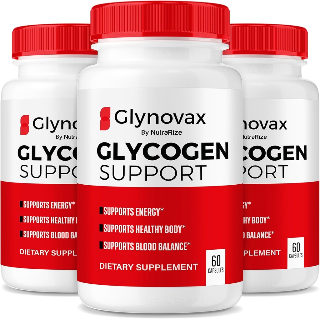 NutraRize(3パック) Glynovax Pills、Glynovax Glycogenサポートフォーミュラ、健康的な安定したレベルを維持するためのすべての自然なサプリメント、公式Glyno Vaxレビュー(180カプセル)