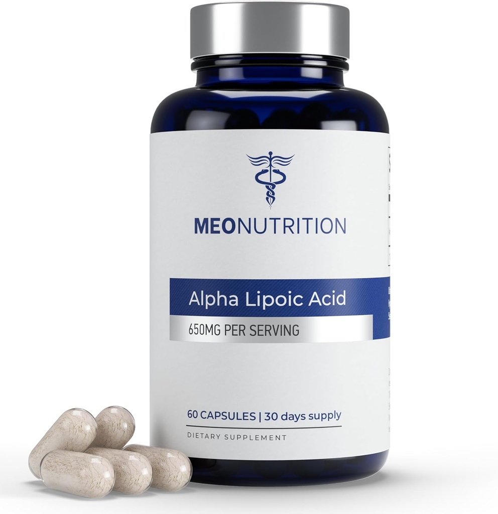 アルファリポ酸650mg – 60カプセル | 非GMO、グルテンフリー、GMP認定 | 抗酸化健康とメタボリックウェルネスをサポート | アメリカ製