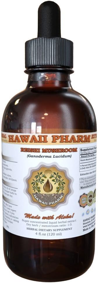 Reishi Liquid Extract - 天皇のトニック、有機霊芝マッシュルーム(Ganoderma Lucidum)チンキ、ハーブサプリメント、ハワイファーム、米国製、2 fl.oz