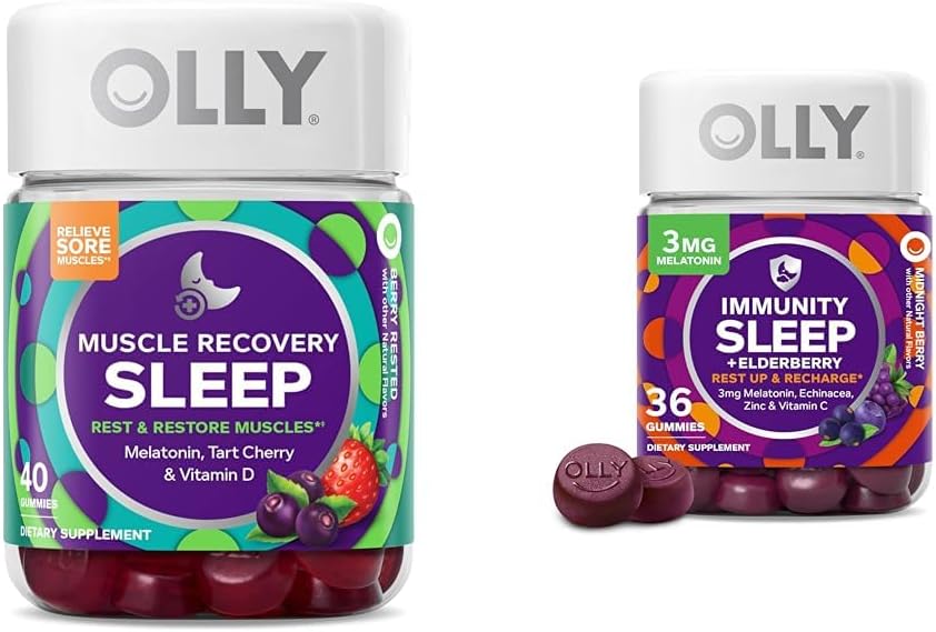 OLLY筋肉回復睡眠のガミー、40の計算の免除の睡眠のメラトニンのガミー、36の計算の束