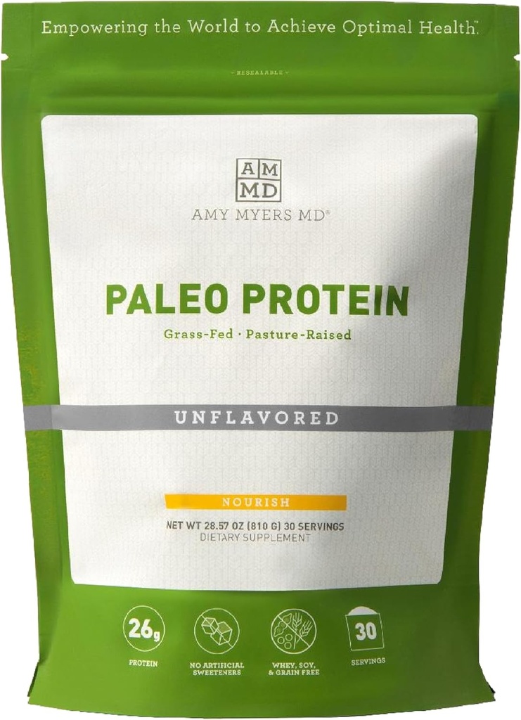 Amy Myers MD Paleoプロテインパウダー - Unflavored、20サービング - コラーゲンベースのガット機能サポート -グルテンフリー&非酪農タンパク質サプリメント