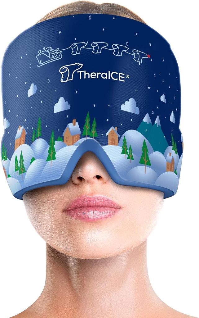 Theraice Migraineの救助の帽子、冷却のゲルの帽子、吸う頭痛のアイス パックのマスク プロダクト、表面張力及び圧力のための冷たい圧縮の頭部の覆い